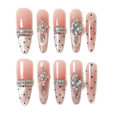 Silver Glitter Full Diamond Press On Nails