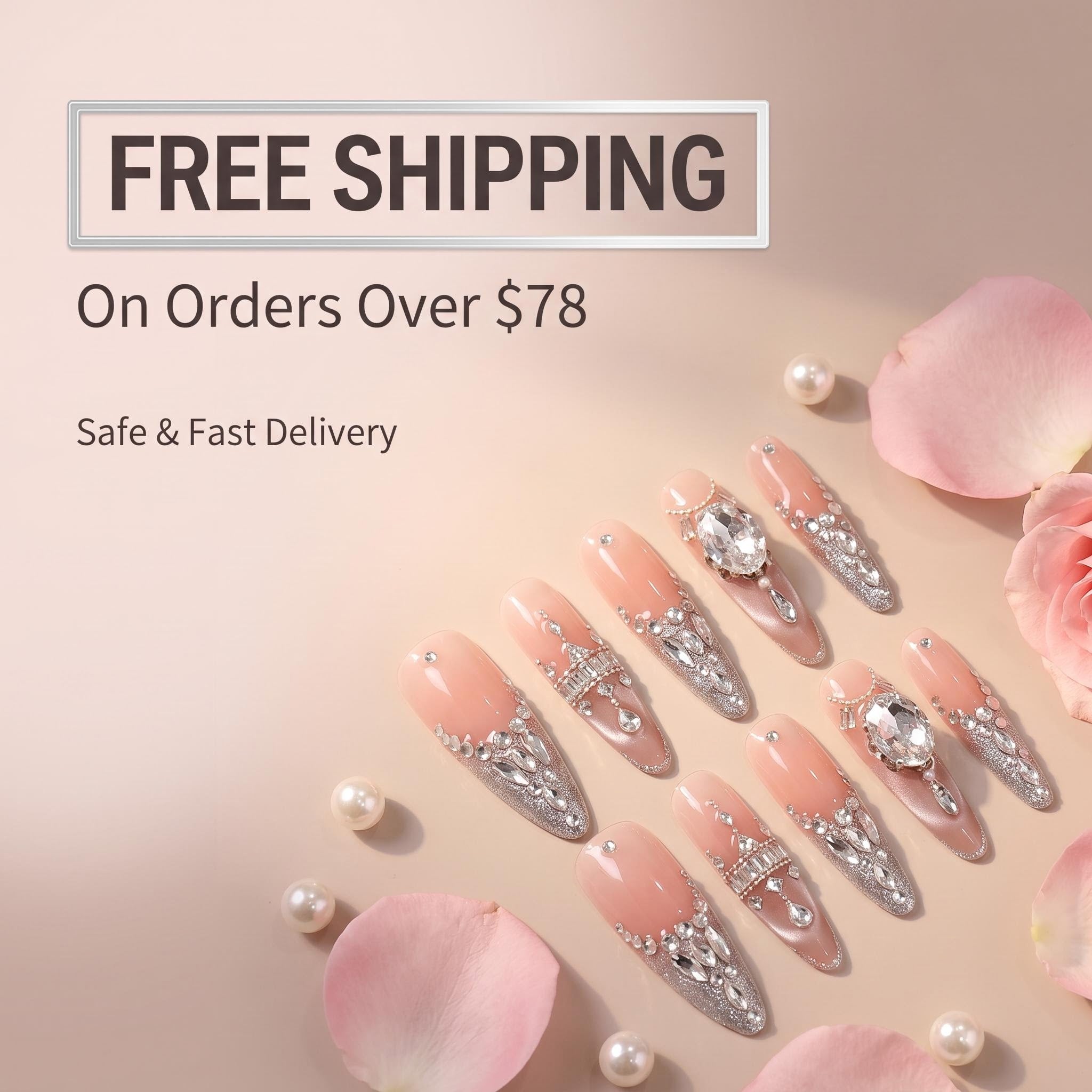Silver Glitter Butterfly Zircon Press On Nails